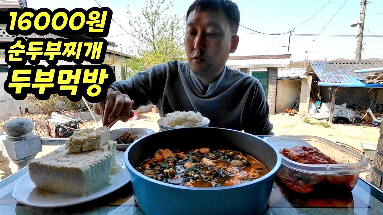 브이로그 시골먹방 순두부찌개 두부먹방 시골밥상 Sundubu Jjigae Tofu Mukbang Rural Table