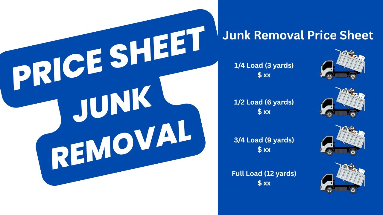 Junk Removal Price Sheet: How To Make One | Canva Example