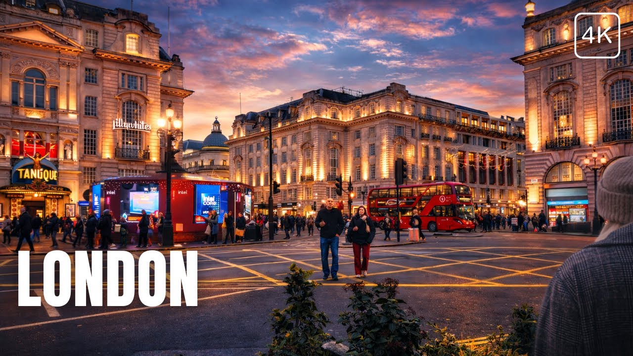 4K HDR London Walking Tour | Shaftesbury Avenue to Chinatown | Winter Late Noon