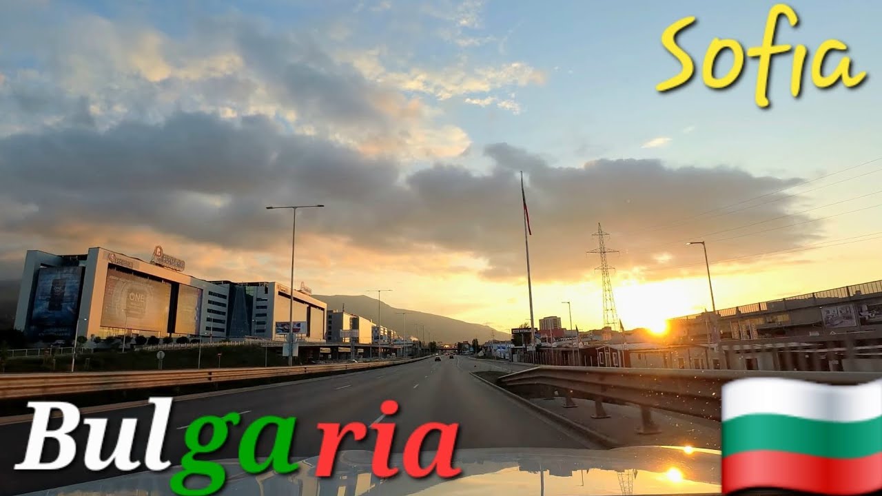 Driving in Sofia Bulgaria, Sunset