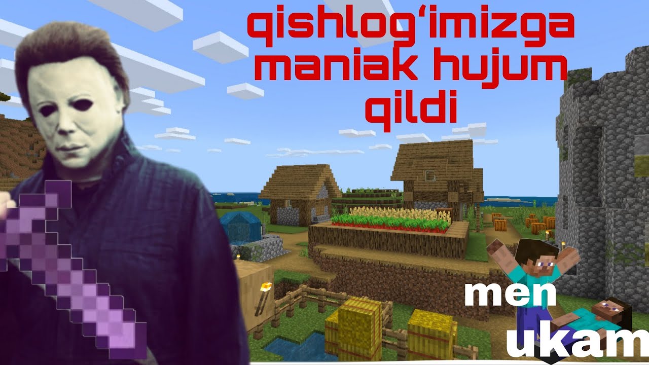 Qoshlogʻimizga manyak keldi / akam bilan video oldik 😀 #capcut #minecraft #steve #maniac 