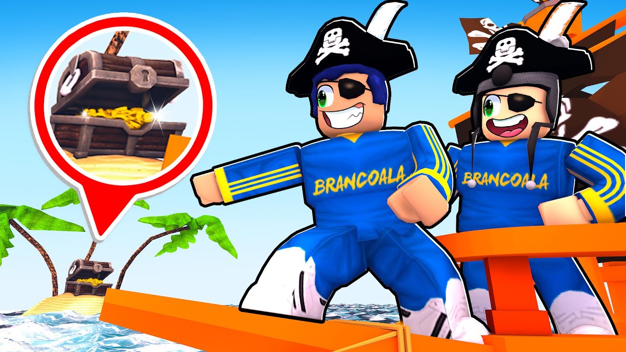 CONSTRUA UM BARCO E BUSQUE O TESOURO NO ROBLOX - Brancoala Games