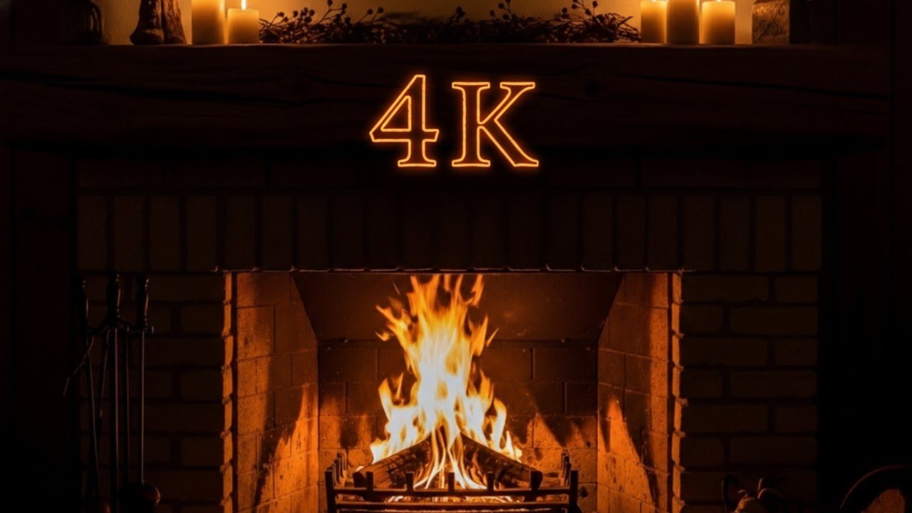 Real Fireplace 4K | 3 Hours | No Ads