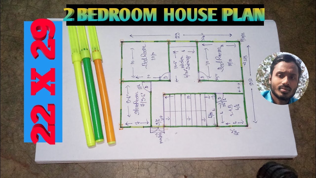 22 X 29 2 Bedroom House Plan ll 22 X 29 2 bedroom Gharka naksha Ideas ll