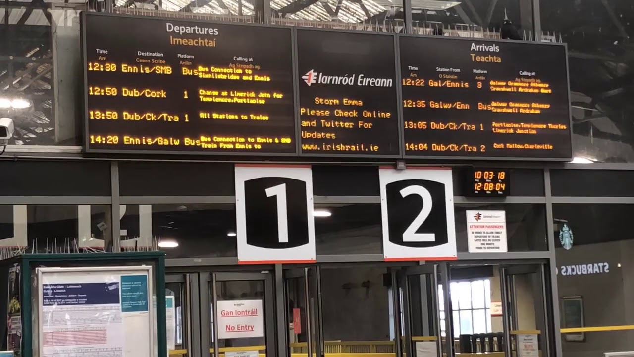 Limerick Station Ticket Office, Ticket Machines, Departure/Arrival Screens, and Bus &Eacute;ireann Centre