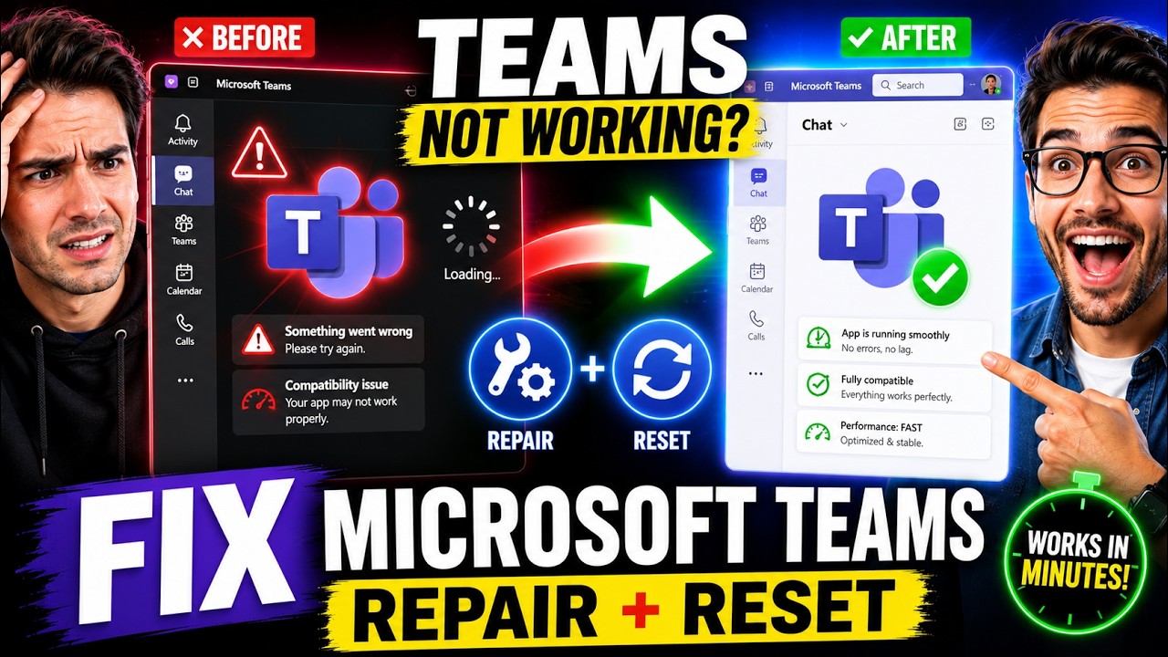 How to Repair & Reset Microsoft Teams App | Fix Lagging & Compatibility Issues (Step by Step)