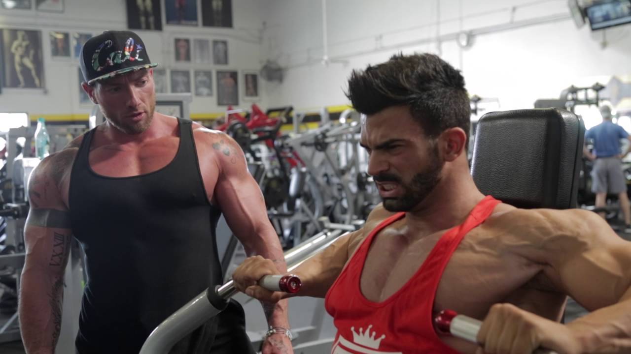 Sergi Constance Chest day workout at golds gym Venice with Justin Lovato