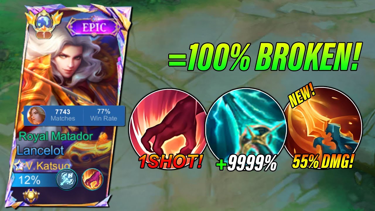 LANCELOT 100% PERFECT FULL DAMAGE BUILD FOR ONE SHOT! 2024!! (100% BROKEN!)