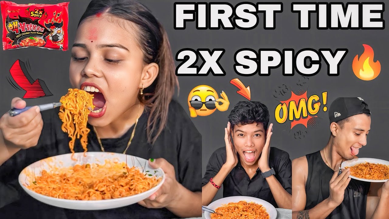 FIRST TIME 2X SPICY🌶️ NOODLES🍜 ||K VAYO YESTO SATHIHARU🙏||BICHARA JETHAN😩🙏||​⁠@Padamisoriofficial