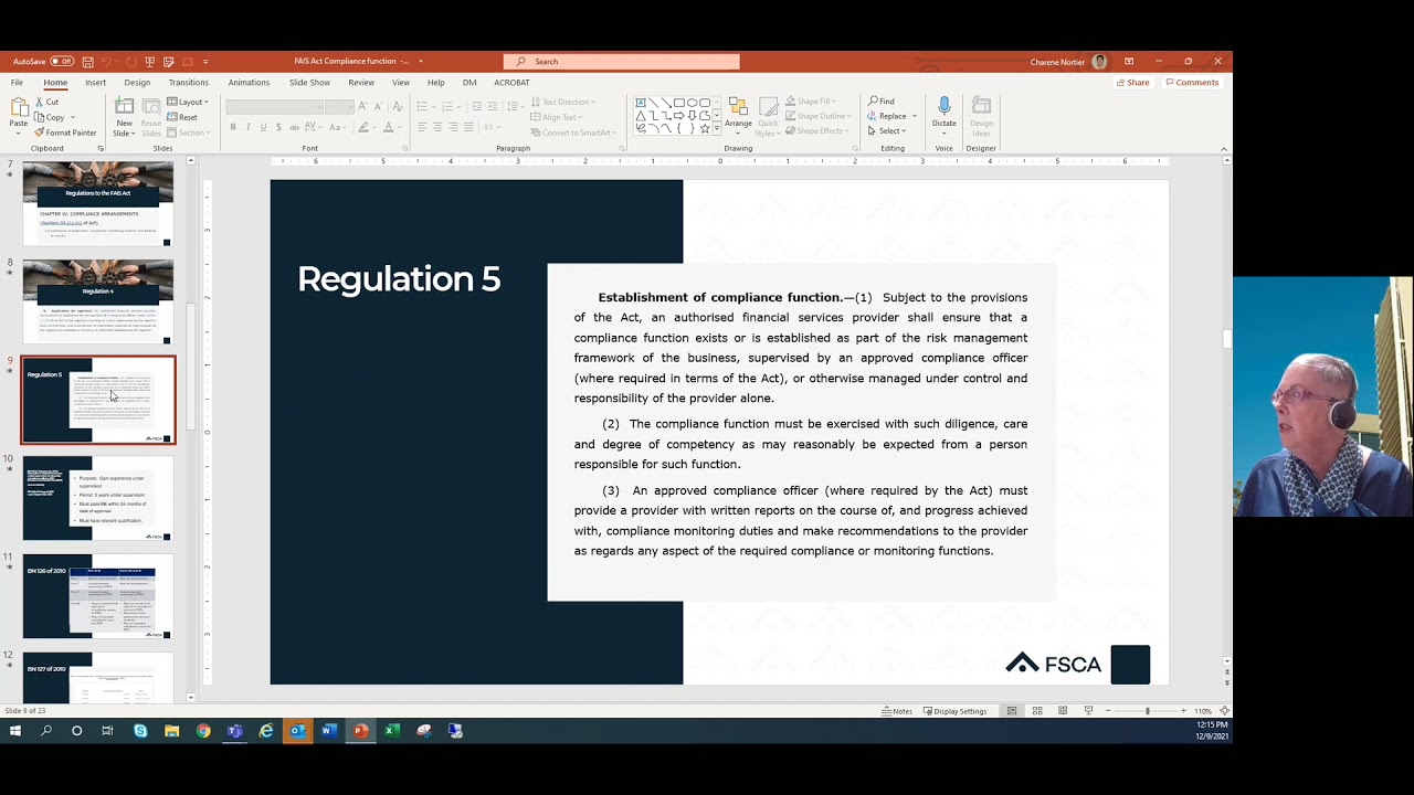 FAIS Webinar: Compliance functions for FSPs