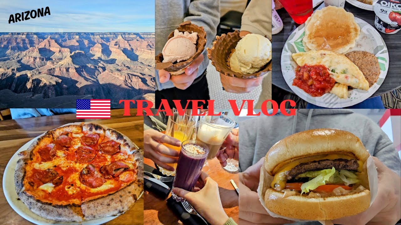 【アメリカ旅行vlog】３泊４日ロードトリップ🚙食べて、絶景を見て、また食べる旅！非日常を楽しむ４日間inアリゾナ州♡