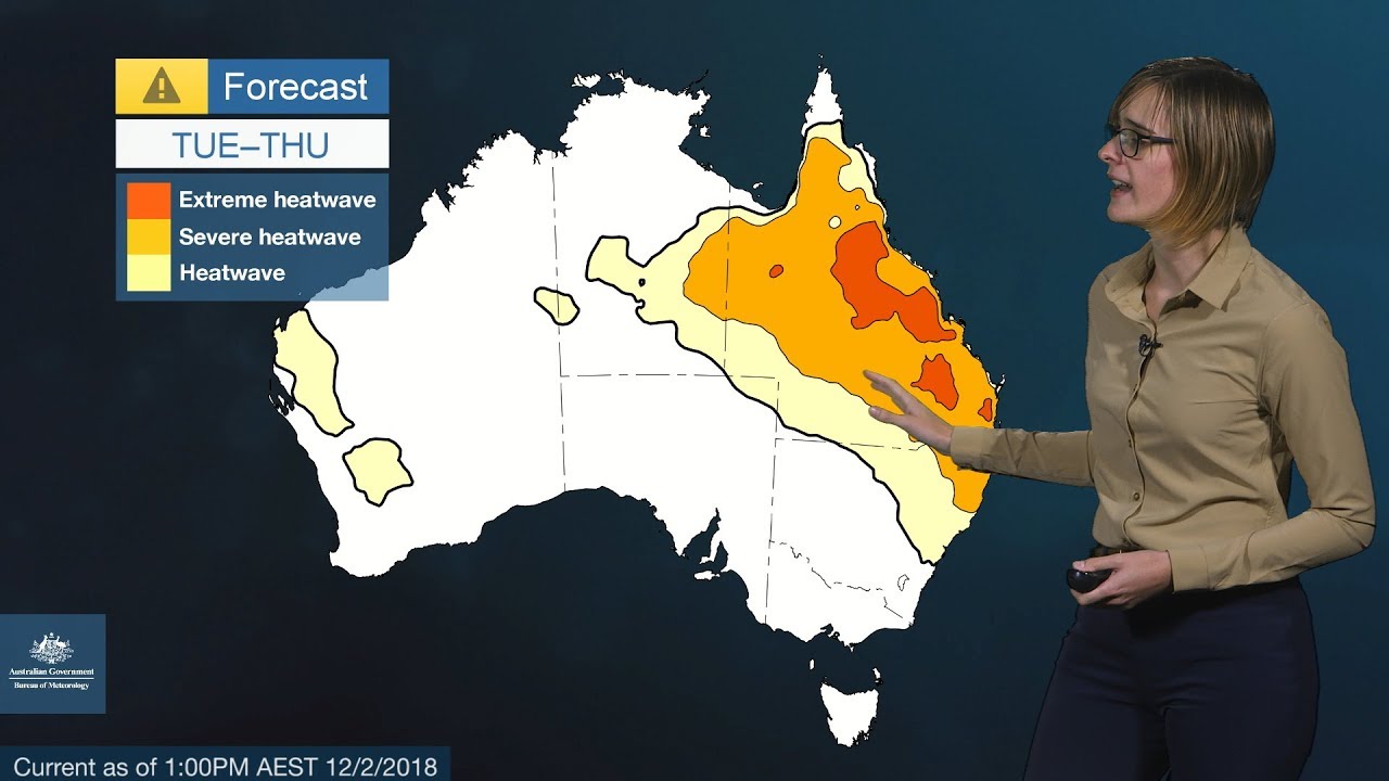 ⚠Weather Update: 2nd update on heatwave in Queensland, 12 February 2018
