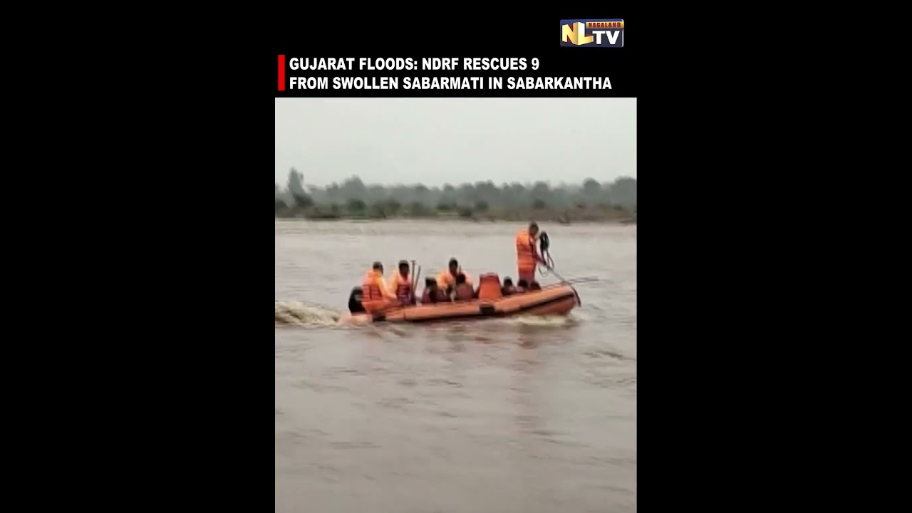 GUJARAT FLOODS: NDRF RESCUES 9 FROM SWOLLEN SABARMATI IN SABARKANTHA