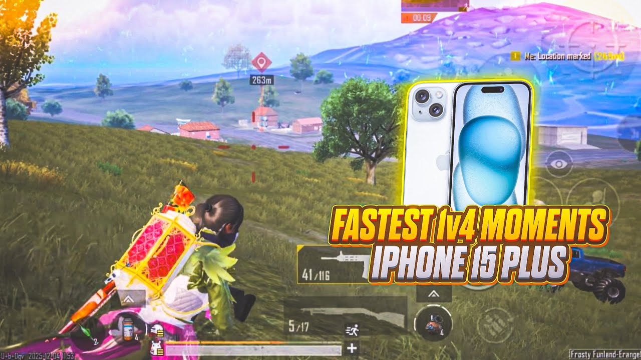 iPhone 15 POWER 😱 Fastest 1v4 Moments | BGMI