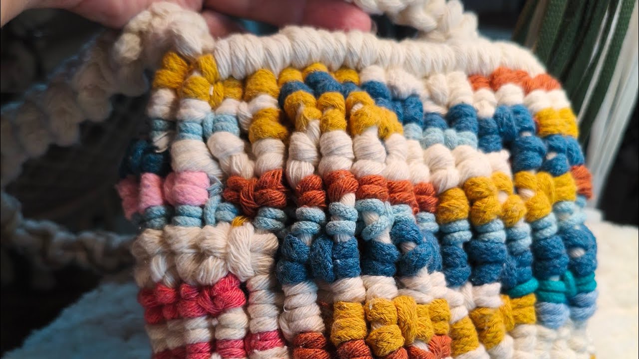 Live AO VIVO | Finalização da Bolsa de Macramê com Restos de Barbante ♻️ Colorida e Sustentável #diy
