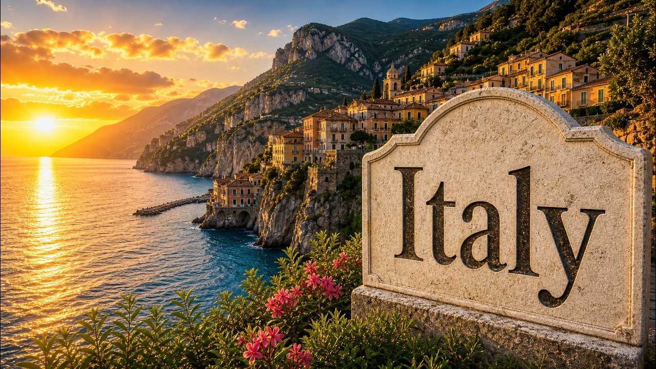 Italy Scenic Journey with Music 🌆 Beautiful Places, Landscapes & Travel Atmosphere