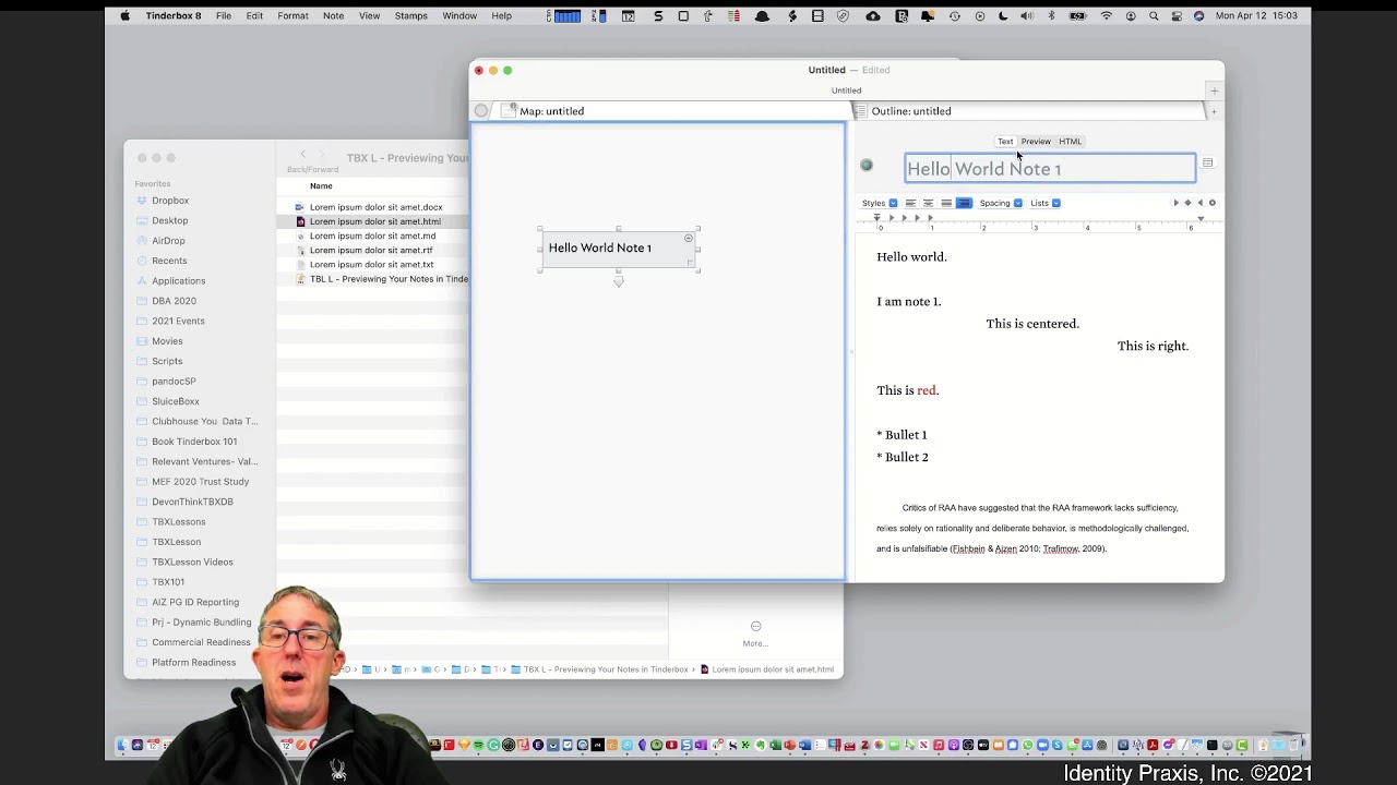 Tinderbox Video -   Previewing Your Notes in Tinderbox