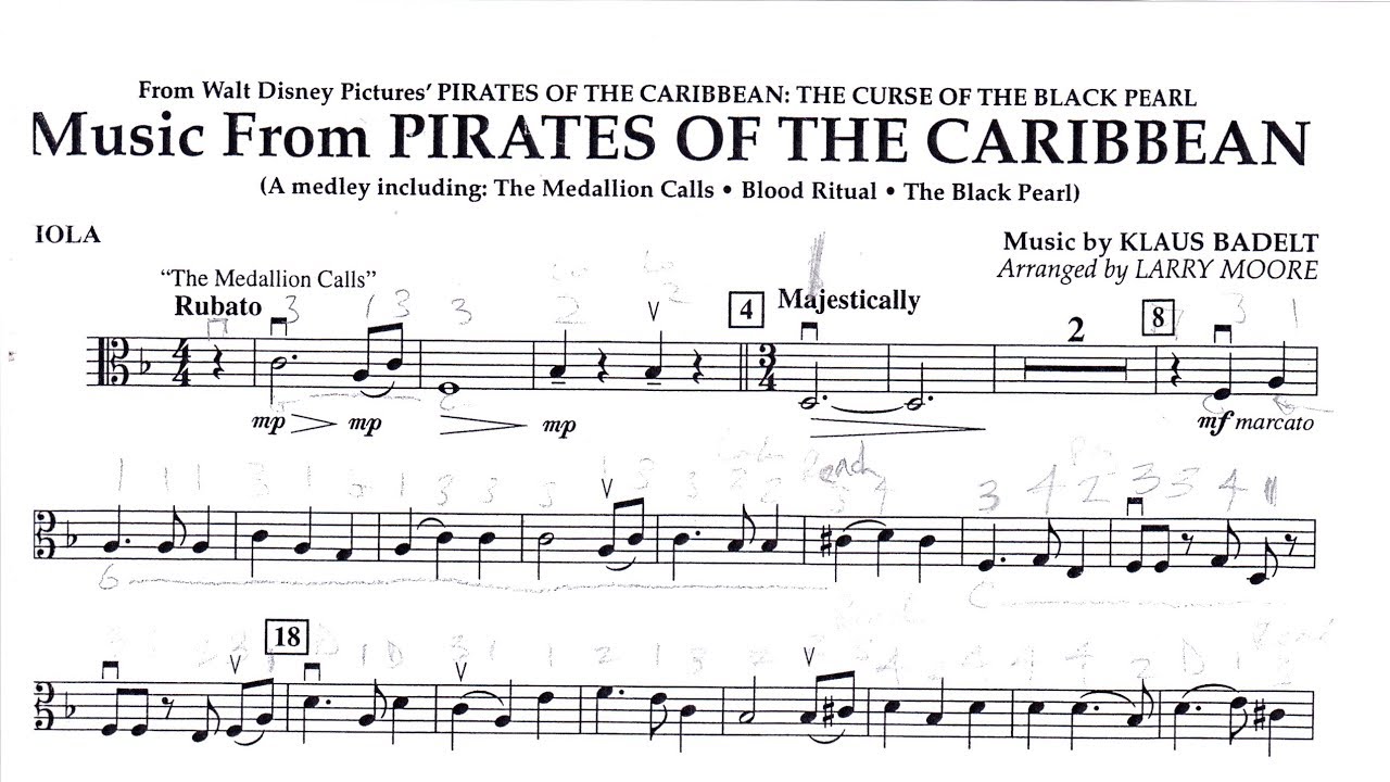Pirates of the Caribbean viola part