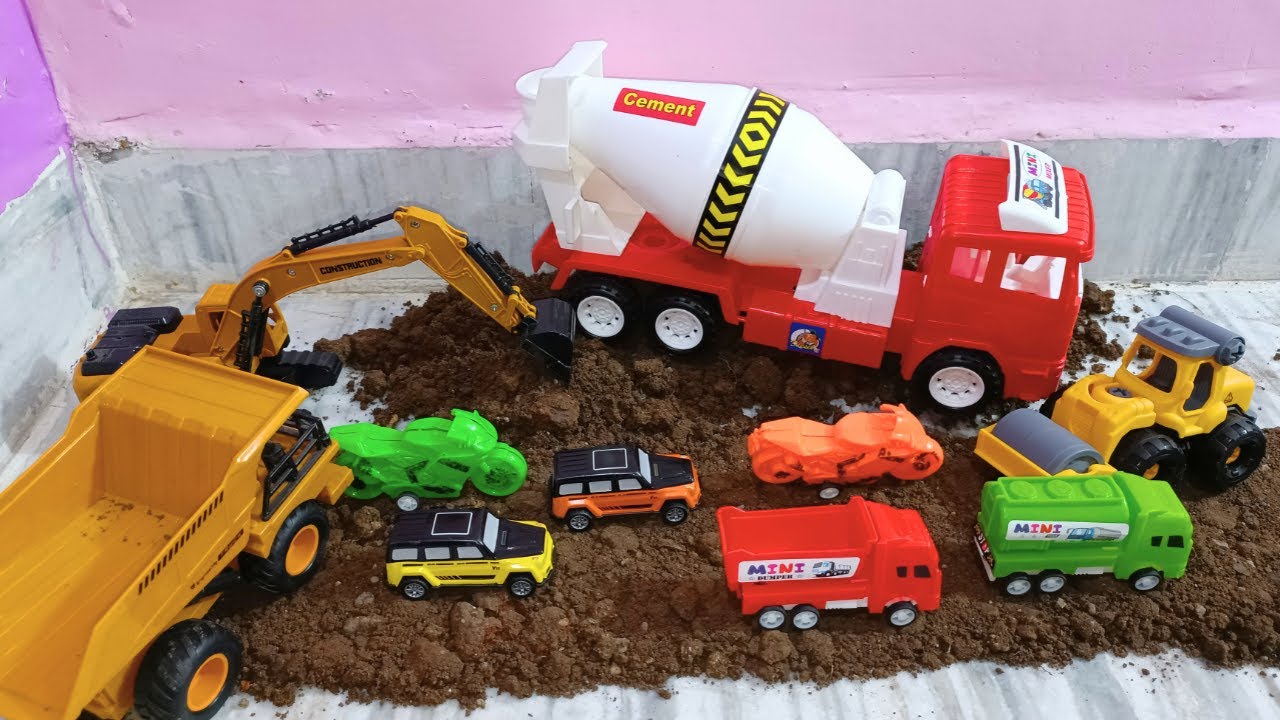 Making a Road with Construction Toys | Fun Toy Construction Video for Kids