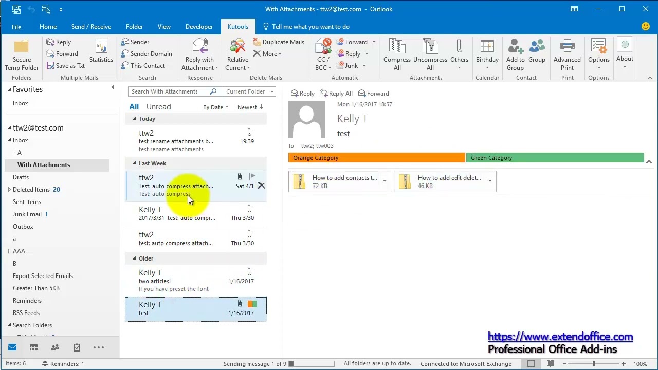 How to zip and unzip all attachments in Outlook emails