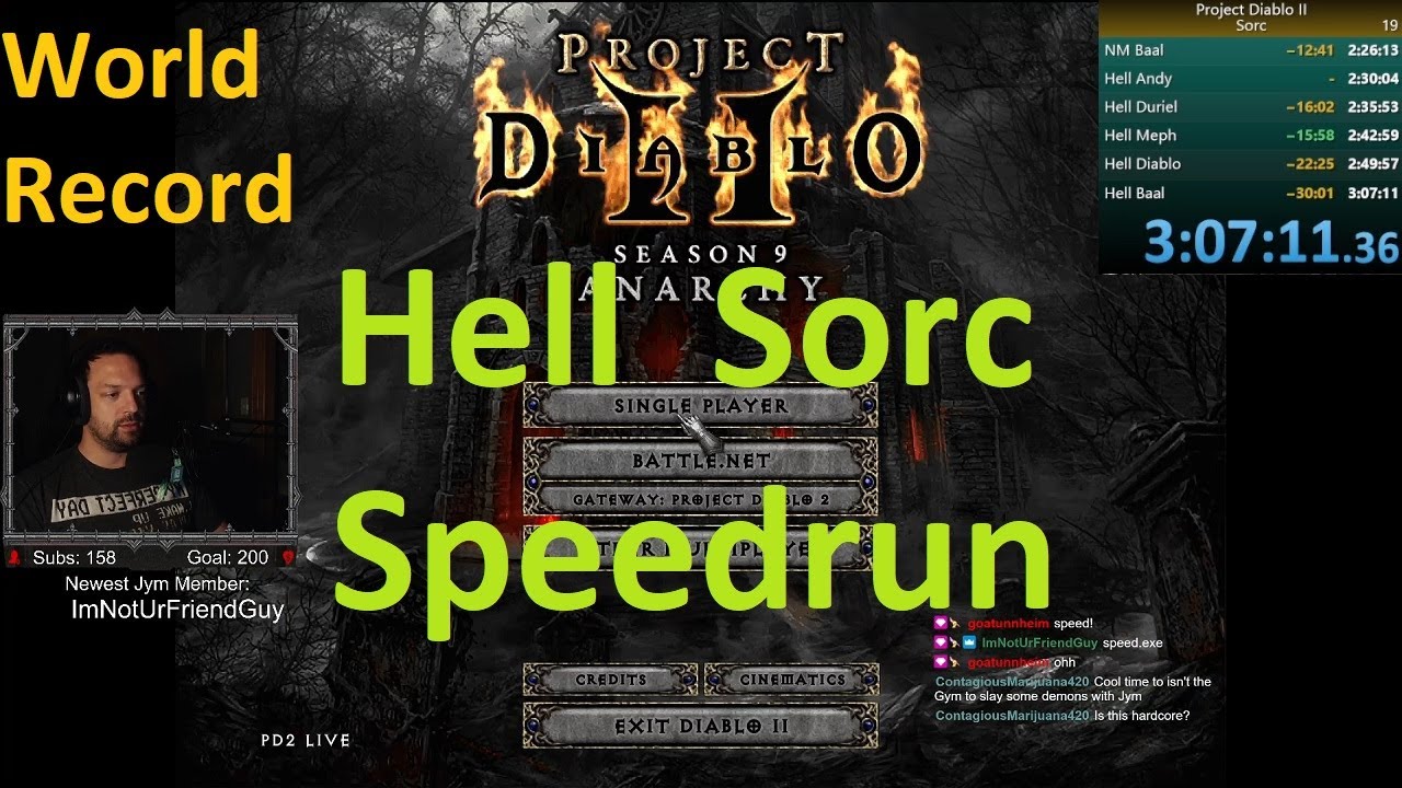 WR! Hell Sorc Speedrun in PD2! 3:07:13