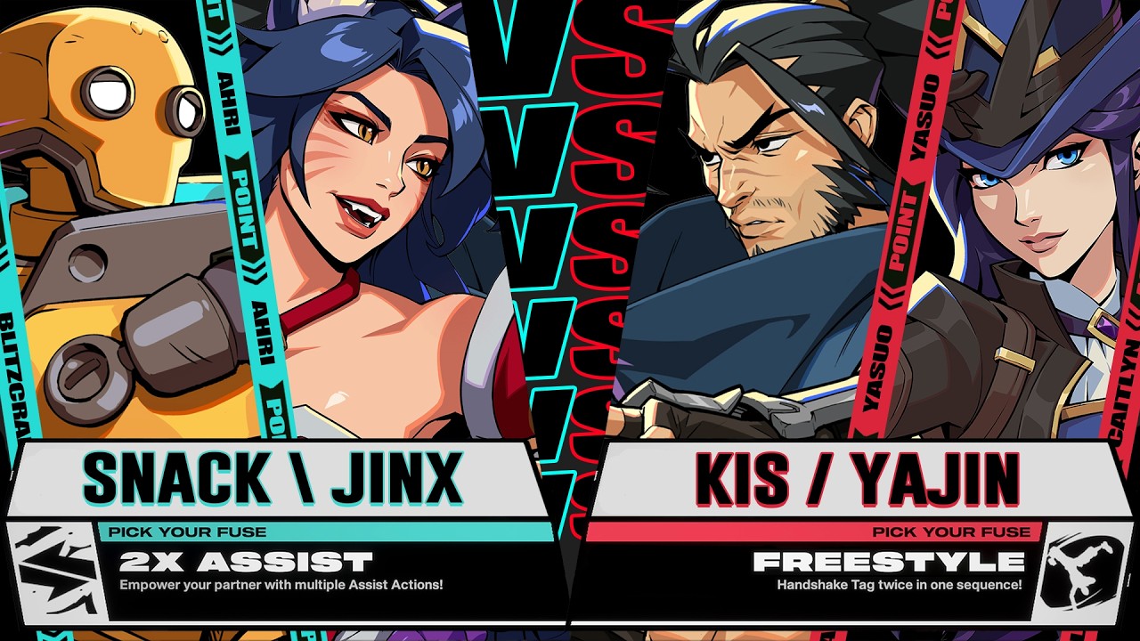 Snack (Blitzcrank) ExDaJinx (Ahri) vs Kis (Yasuo) Yajin (Caitlyn) - 2XKO