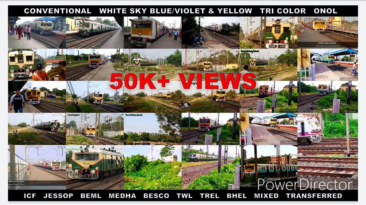 Kolkata Suburban Railways EMU trains in different types & different colours #EMUKolkata