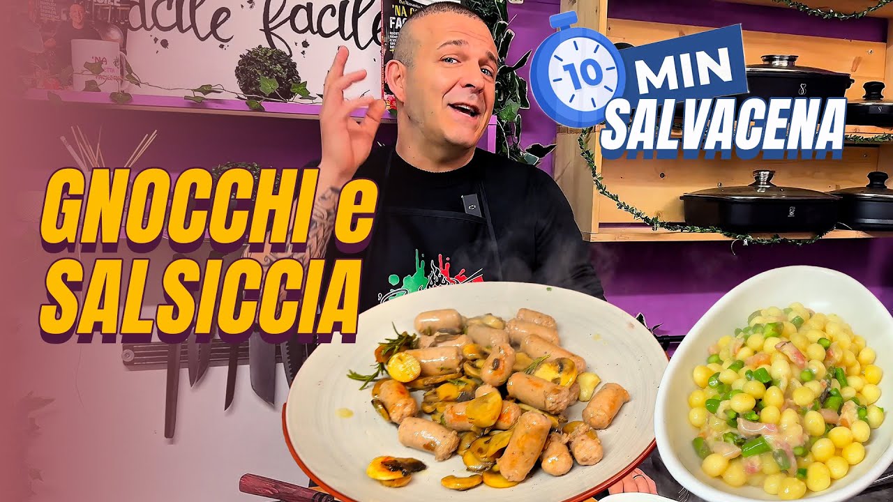 Un menù SUPER GOLOSO: SALVACENA con GNOCCHI, SALSICCIA e FUNGHI!