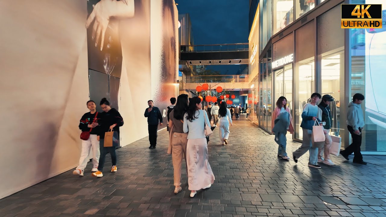 Beijing Walking | Sanlitun Night Walking Tour | 4K