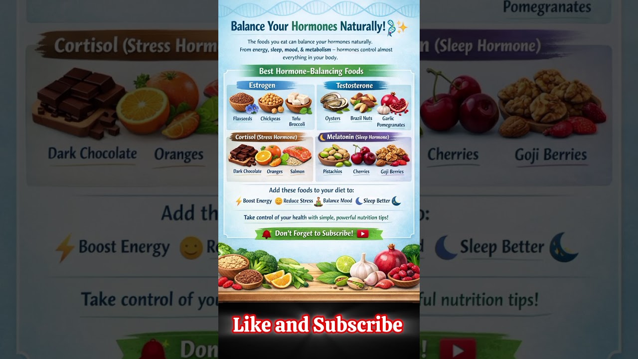 Best Foods to Balance Hormones Naturally | Estrogen, Testosterone & Cortisol | Natural Medications