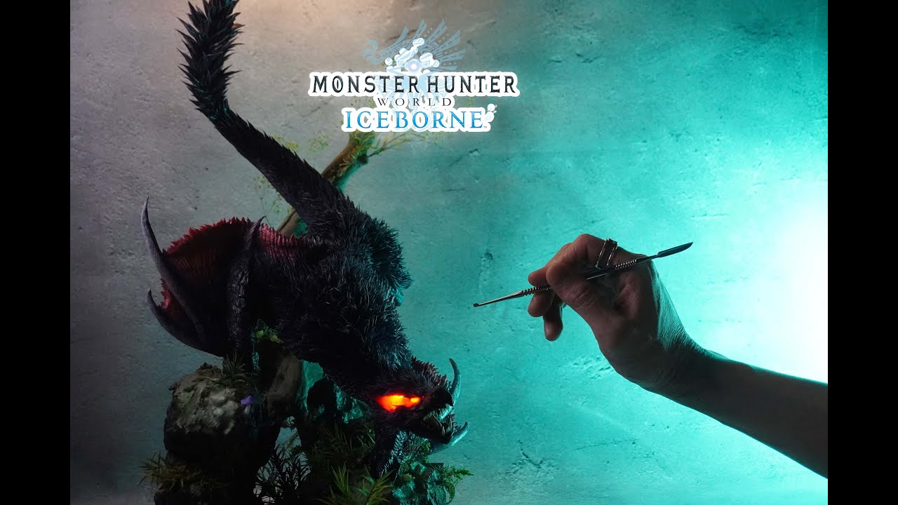 How to make a  NARGACUGA /Diorama   粘土で創る【 忍び寄るナルガクルガ】from　MONSTERHUNTER　WORLD：ICEBORNE