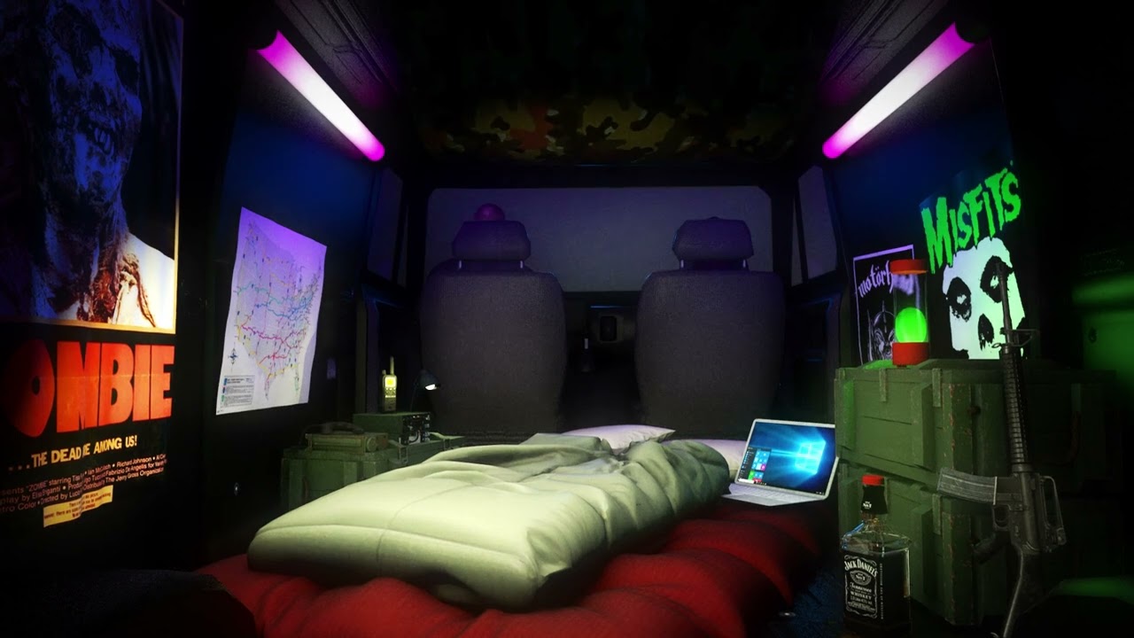 Zombie Apocalypse | Escape Van Ambience | Rain Sounds | ASMR