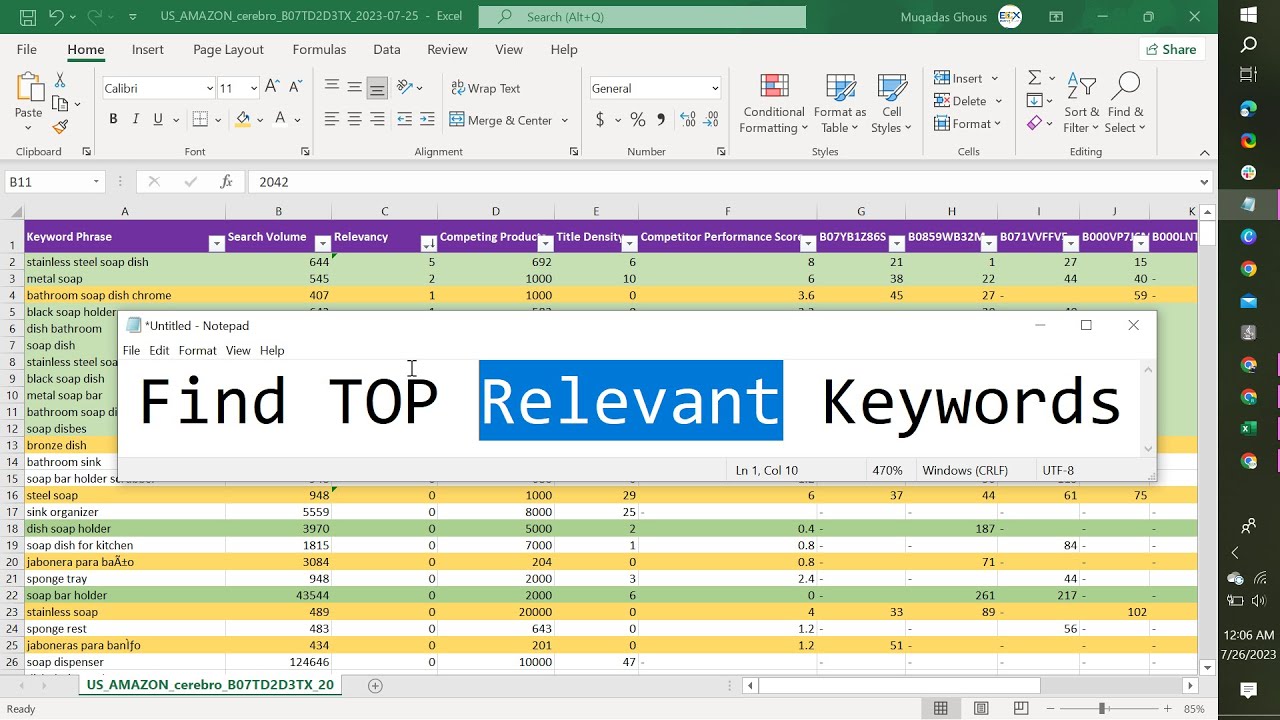 How to find Top Most Relevant Keywords for Amazon Keyword Research Helium 10? | Muqadas Ghous