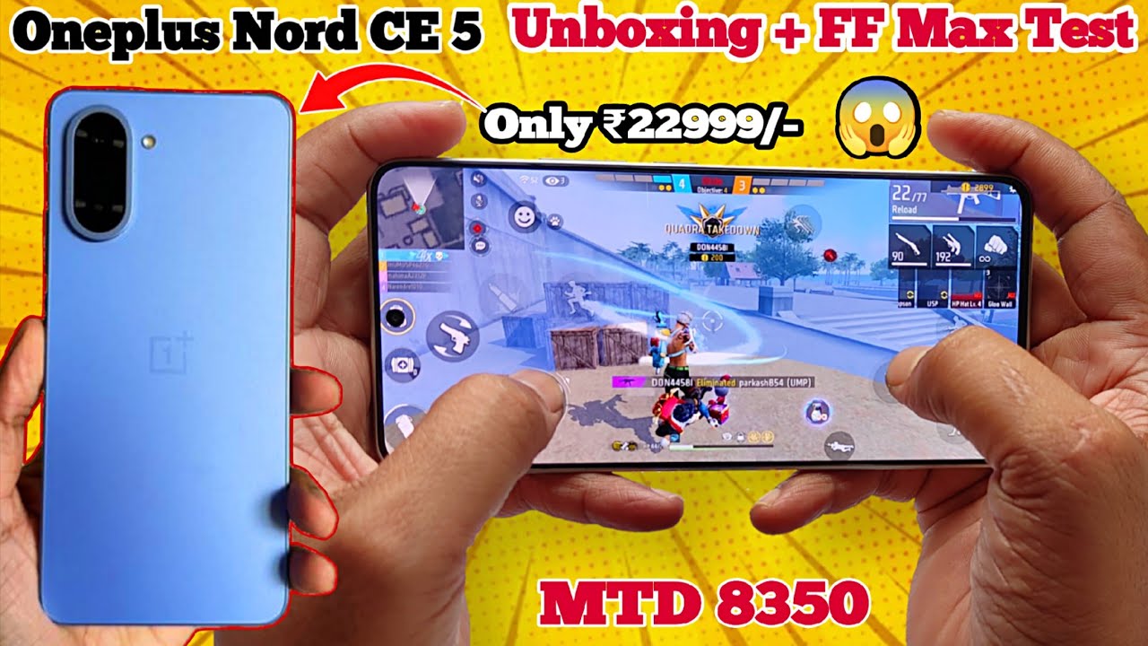 Oneplus Nord CE 5 5G Unboxing With Free Fire Test || OnePlus Nord CE 5 Free Fire Battery Drain Test.