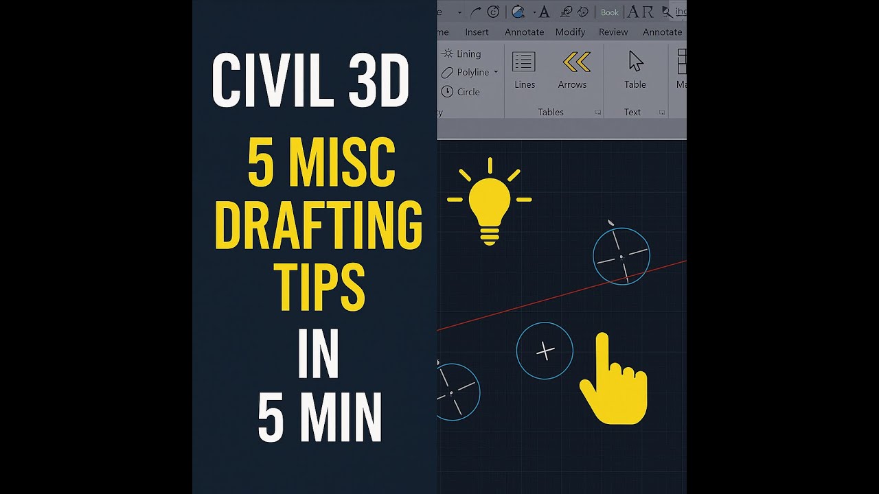 Civil 3D - 5 Quick Drafting Tips in 5 Minutes
