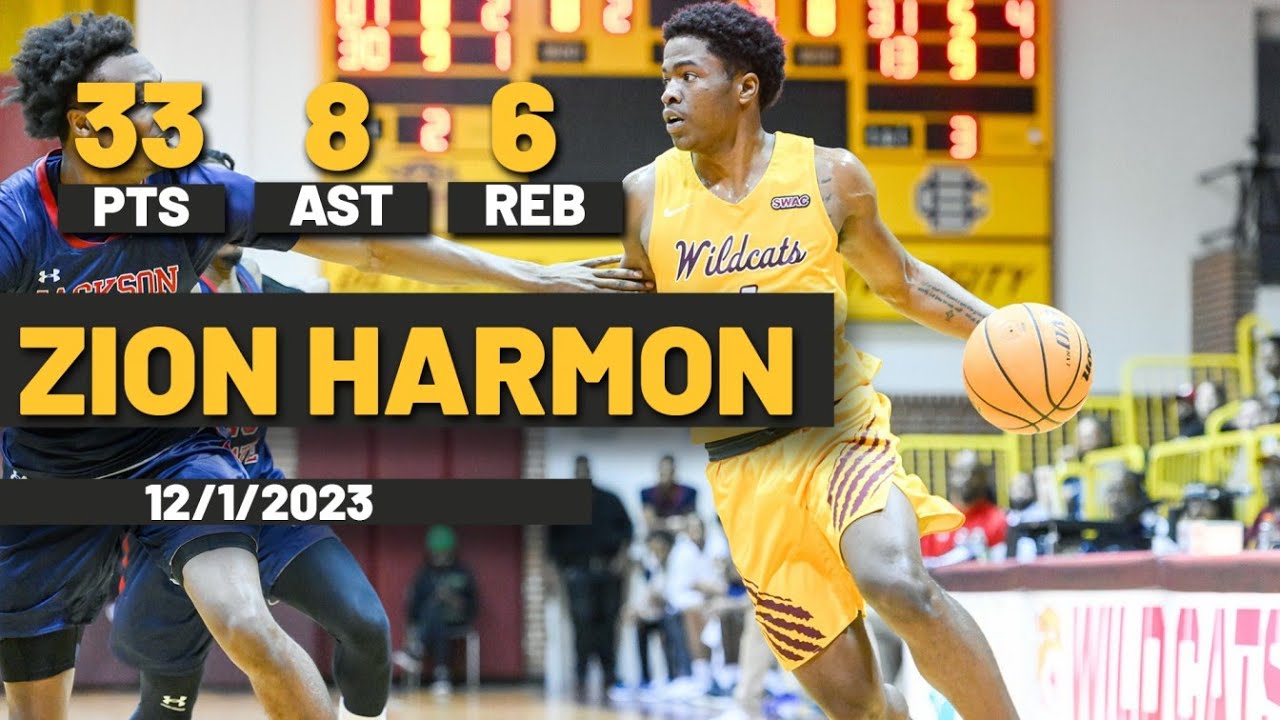 Zion Harmon Bethune Cookman 33 PTS 8 AST 6 REBS vs Incarnate Word Cardinals