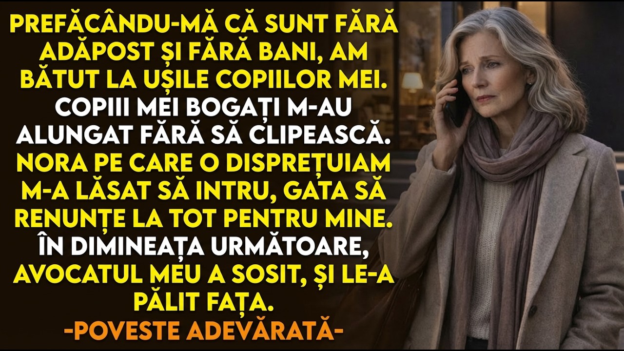 POVESTEA EI ADEVĂRATĂ 👵💔M-am prefăcut fără adăpost și săracă.Doar nora pe care o uram a deschis ușa.