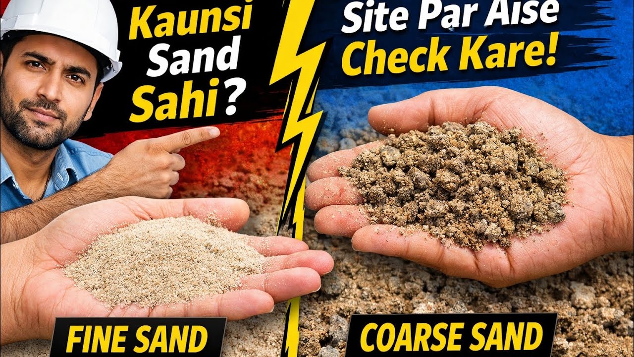 Fine Sand vs Coarse Sand | Site Par Hath Mein Lekar Kaise Pehchane? (Practical Demo) #FineSand
