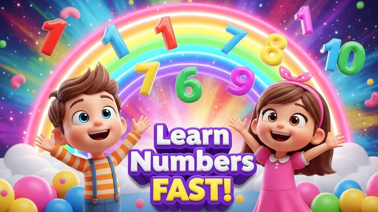 Learn Numbers 1-10 FAST! 🌈 Fun 3D Animation for Kids | ZizzlyZoom