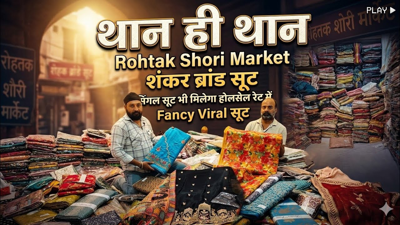 165₹ से सूट।थान ही थान।शंकर ब्रांड सूट।रोहतक शौरी मार्किट।सिंगल सूट भी मिलेगा होलसेल रेट।फैंसी सूट