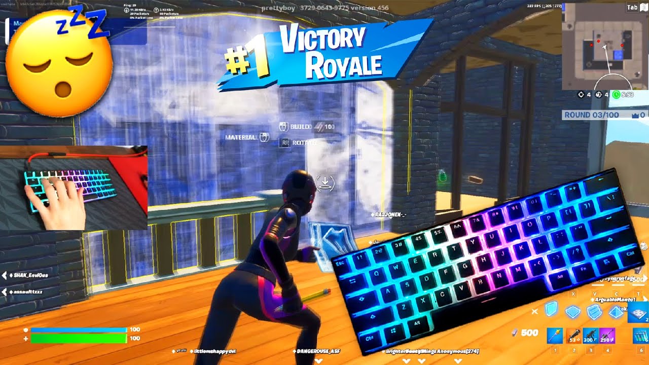 [1 HOUR] Sleepy & Relaxing Keyboard & Mouse Sounds 😴 ASMR 😍 Fortnite ZoneWars Gameplay 240FPS