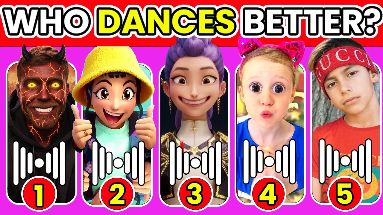 Who DANCES Better?💃🎶 Guess K-Pop Demon Hunters Movie | Like Nastya, MrBeast, Rumi, Zoey, JoJo Siwa