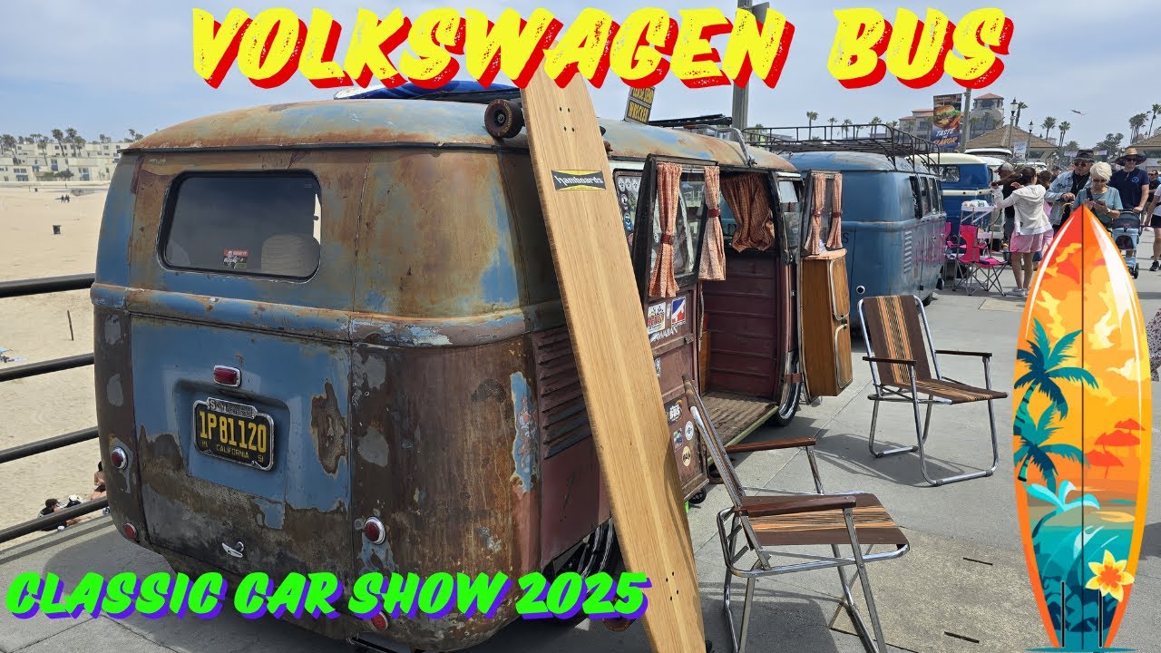 VW Bus massive classic car show KOWABUNGA Volkswagen, Huntington Beach California 2025