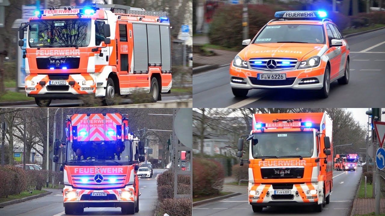 [KÜCHENBRAND im HOCHHAUS!] - Einsatzfahrten Feuerwehr Frankfurt am Main - Feuer-und Rettungswache 1