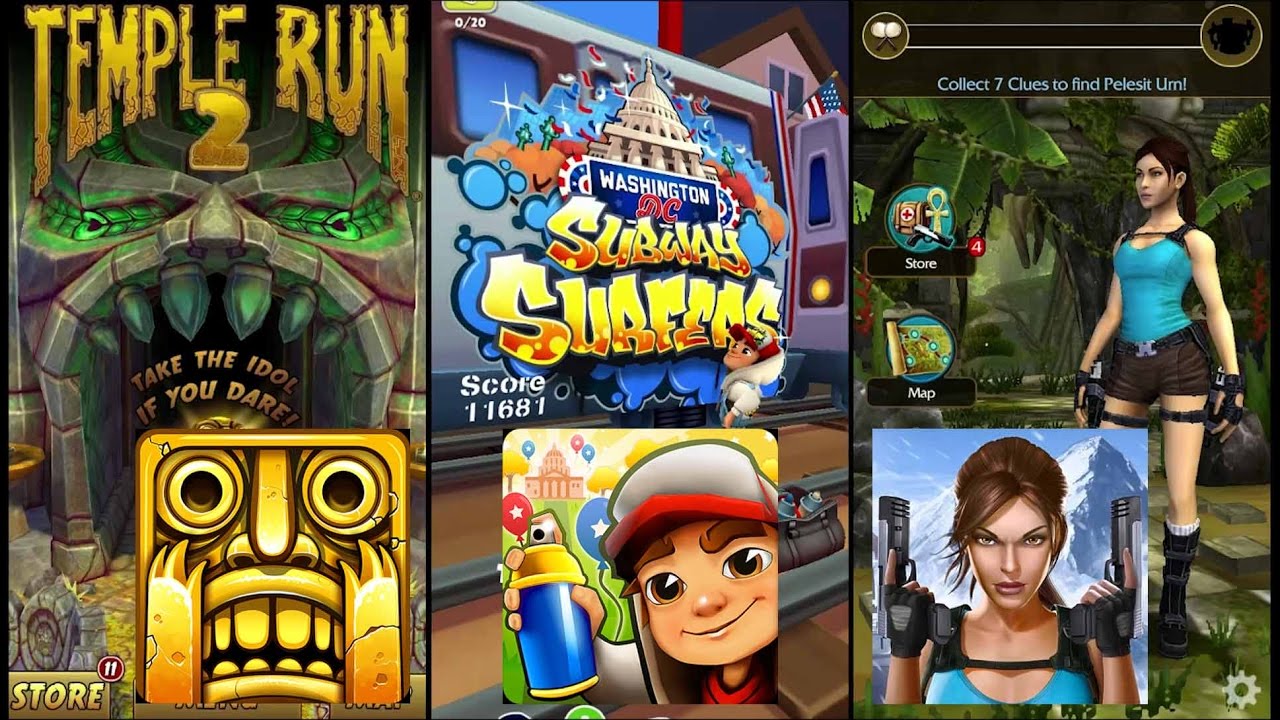 Temple Run 2 Vs Subway Surfers Vs Lara Croft: Relic Run (Android/iOS) Gameplay