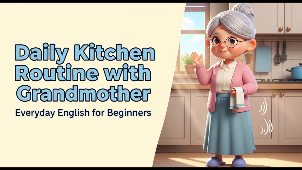 Learn Daily Kitchen English with Grandmother | Easy Home Conversations (A1,A2)