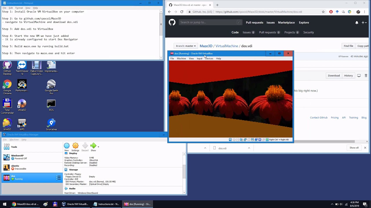 Basic 3D Maze rendering engine (like Wolfenstein 3D), written 100% in assembly language, open source