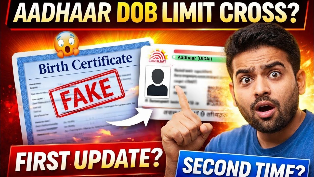 Aadhaar DOB Limit Cross Ho Gaya? | Fake Birth Certificate Se First Update | Second Time Kya Kare?