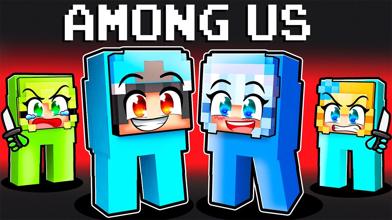 My Twin Sister Meets MY CRAZY FAN GIRLS In AMONG US in Minecraft!