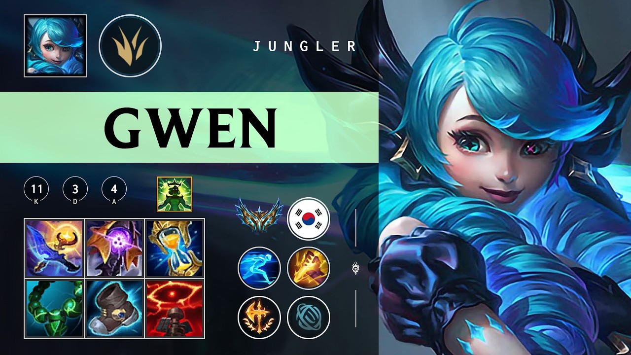 Gwen Jungle vs Pantheon - KR Challenger Patch 26.04